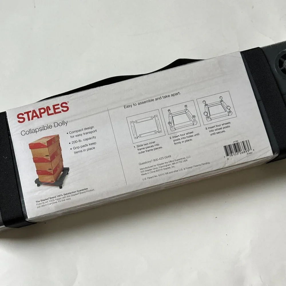 Staples Collapsible Dolly-200 Lb. Capacity-wheels-moving-home-college-store-NEW - Picture 2 of 2